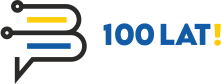 logo 100-leciA Biblioteki Głównej AGH